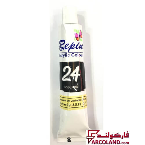 رنگ اکریلیک مشکی رپین شماره 24 حجم 22 میلی لیتر