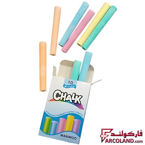 خرید اینترنتی و قیمت گچ رنگی تخته سیاه بسته 10 عددی (5 رنگ)