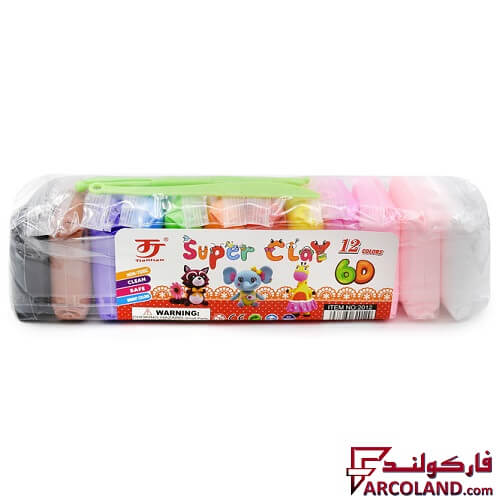 خرید اینترنتی و قیمت خمیر بازی سوپر کلی سبک بسته 12 رنگ