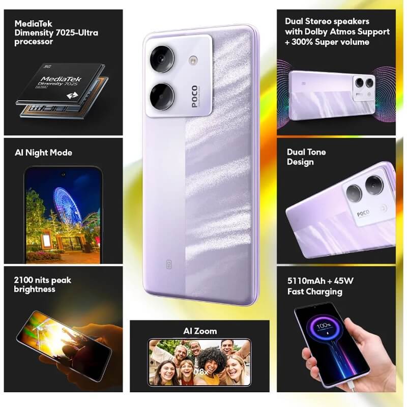 خرید اینترنتی و قیمت گوشی موبایل شیائومی مدل Poco M7 Pro 5G ظرفیت 128 گیگابایت رم 6 گیگابایت