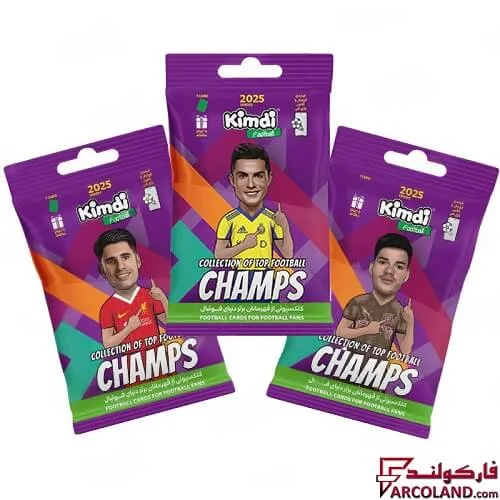 خرید اینترنتی و قیمت کیمدی کارت فوتبال چمپس مدل Champs 2025 بسته 3 عددی