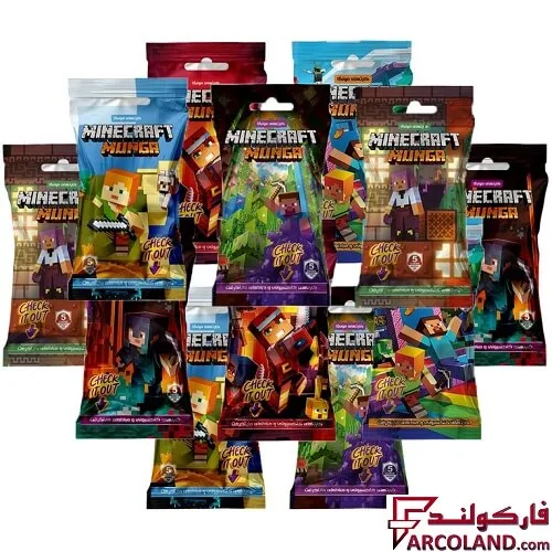 بسته کارت ماینکرفت مونگا مدل Minecraft Munga پک 12 عددی