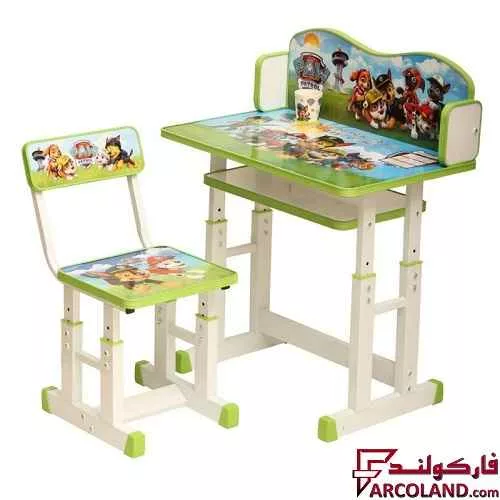 ست میز تحریر و صندلی پیچی طرح سگهای نگهبان کد 3