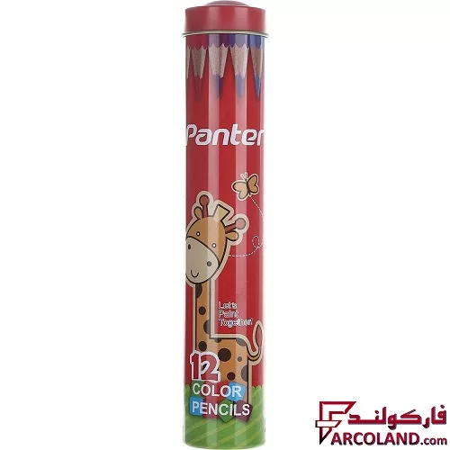 مداد رنگی 12 رنگ پنتر جعبه استوانه ای کد RCP103