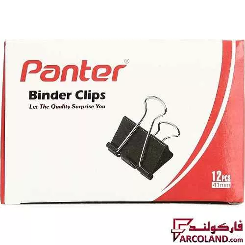 خرید اینترنتی و قیمت گیره کاغذ کلیپسی پنتر سایز 41 میلی متر بسته 12 عددی