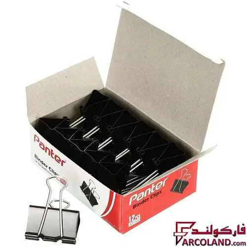 گیره کاغذ کلیپسی پنتر سایز 41 میلی متر بسته 12 عددی