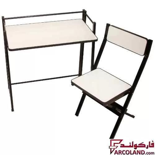 ست میز تحریر و صندلی مدل تاشو دانشجویی پنجره ای کد 43