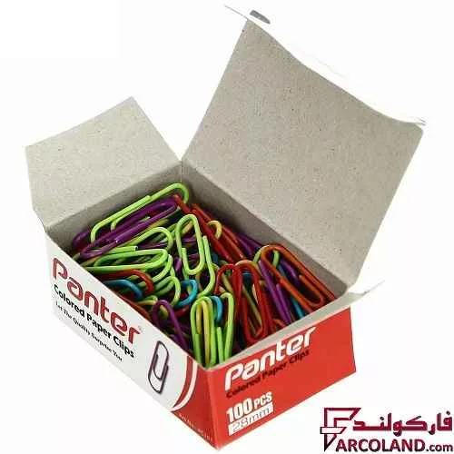 گیره کاغذ رنگی پنتر کد PC101 بسته 100 عددی