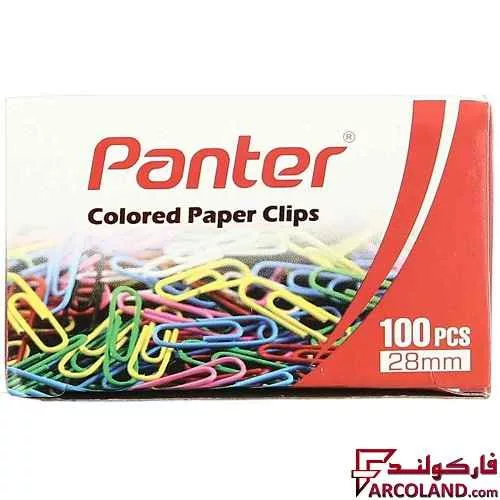 خرید اینترنتی و قیمت گیره کاغذ رنگی پنتر کد PC101 بسته 100 عددی