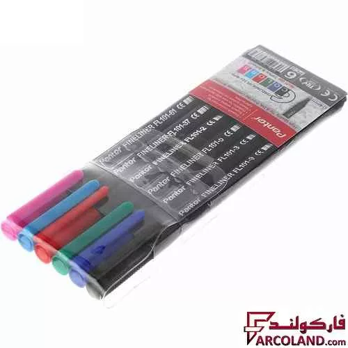 خرید اینترنتی و قیمت روان نویس 6 رنگ 0.4 میلی متری پنتر مدل FL101-WP6