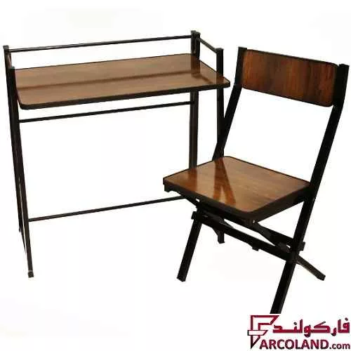 ست میز تحریر و صندلی مدل تاشو دانشجویی پنجره ای کد 42
