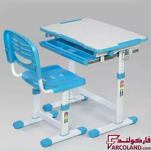 ست میز تحریر و صندلی مدل قابل تنظیم رنگ آبی