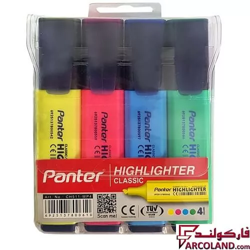 ماژیک علامتگذار 4 رنگ پنتر مدل CH511-WP4