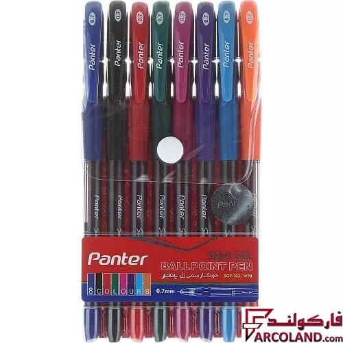 خودکار 8 رنگ 0.7 میلی متری پنتر مدل semi gel ballpoint pen کد SGP-102