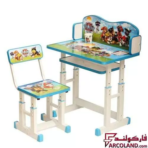 ست میز تحریر و صندلی پیچی طرح سگهای نگهبان کد 2