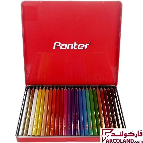 خرید اینترنتی و قیمت مداد رنگی 24 رنگ پنتر جعبه فلزی کد MCP103