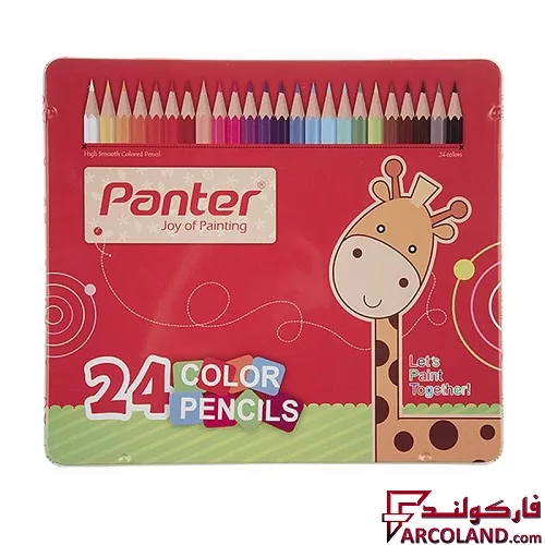مداد رنگی 24 رنگ پنتر جعبه فلزی کد MCP103