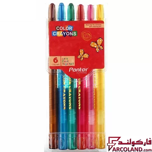 مداد شمعی 6 رنگ پنتر مدل RC101