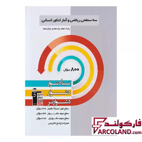 کتاب سه سطحی ریاضی و آمار جامع کنکور انسانی قلم چی