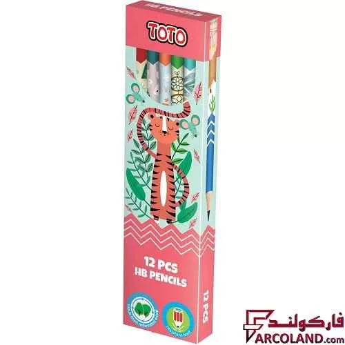 مداد مشکی طرح دار توتو مدل Toto 2057 بسته 12 عددی