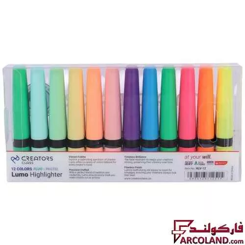 خرید اینترنتی و قیمت ماژیک هایلایتر کریتورز کلاس Creators Class Lumo HLV-12 بسته 12 عددی