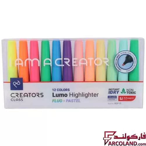 ماژیک هایلایتر کریتورز کلاس Creators Class Lumo HLV-12 بسته 12 عددی