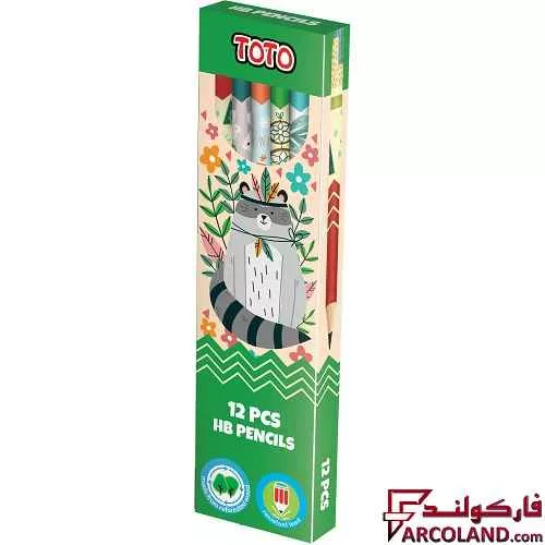 مداد مشکی طرح دار توتو مدل Toto 2059 بسته 12 عددی
