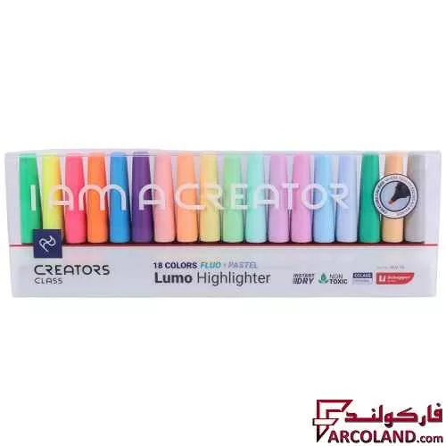 ماژیک هایلایتر کریتورز کلاس Creators Class Lumo HLV-18 بسته 18 عددی