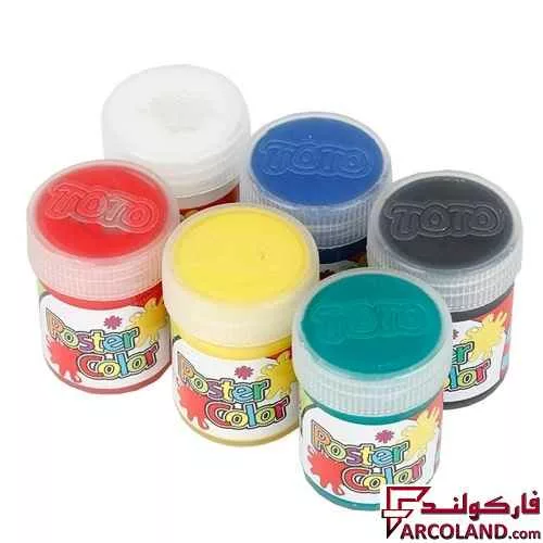 خرید اینترنتی و قیمت گواش 6 رنگ توتو جعبه مقوایی مدل Toto 2051