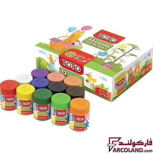 گواش 12 رنگ توتو جعبه مقوایی مدل Toto 2052
