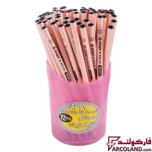 خرید اینترنتی و قیمت مداد مشکی آریا طرح متالیک Arya 3006 بسته 72 عددی
