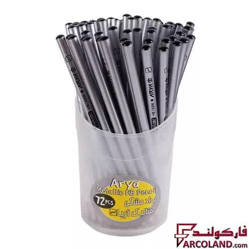 خرید اینترنتی و قیمت مداد مشکی آریا طرح متالیک Arya 3006 بسته 72 عددی