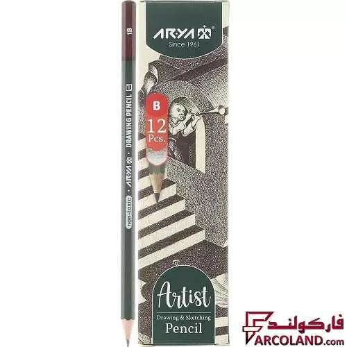 مداد طراحی 1B آریا طرح آرتیست Artist 3500 بسته 12 عددی