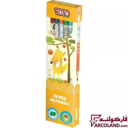 مداد مشکی طرح دار توتو مدل Toto 2055 بسته 12 عددی