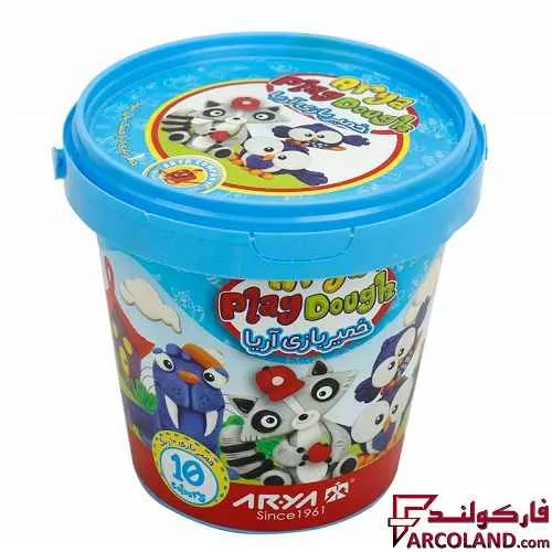 خمیر بازی سطلی 10 رنگ آریا مدل Arya 1065