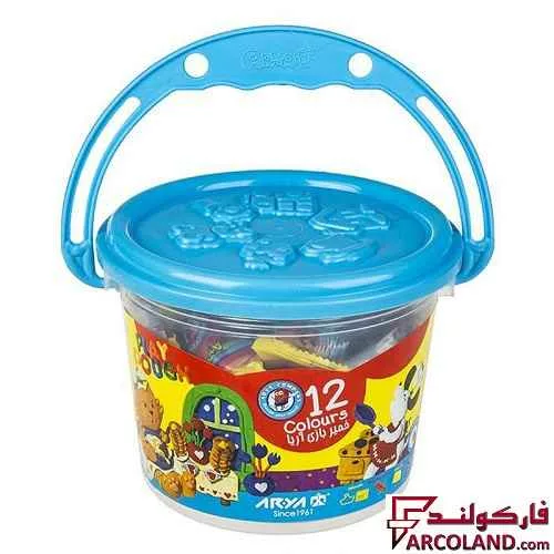 خمیر بازی سطلی 12 رنگ آریا مدل Arya 1069