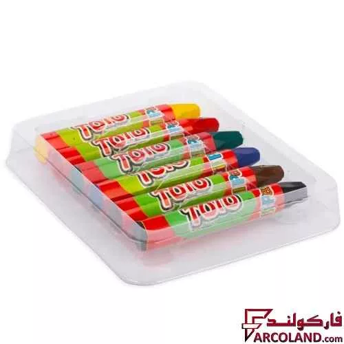 خرید اینترنتی و قیمت پاستل روغنی 6 رنگ توتو جعبه مقوایی کد Toto 1095