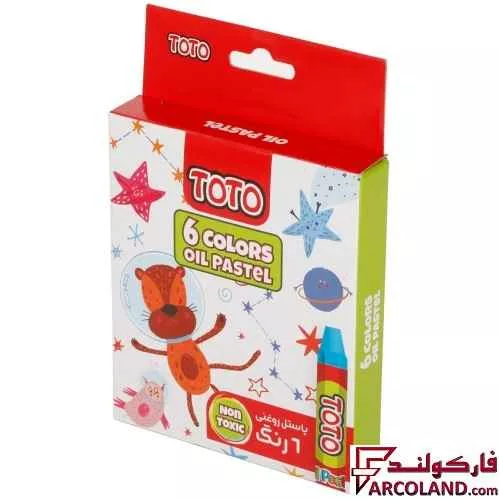 پاستل روغنی 6 رنگ توتو جعبه مقوایی کد Toto 1095