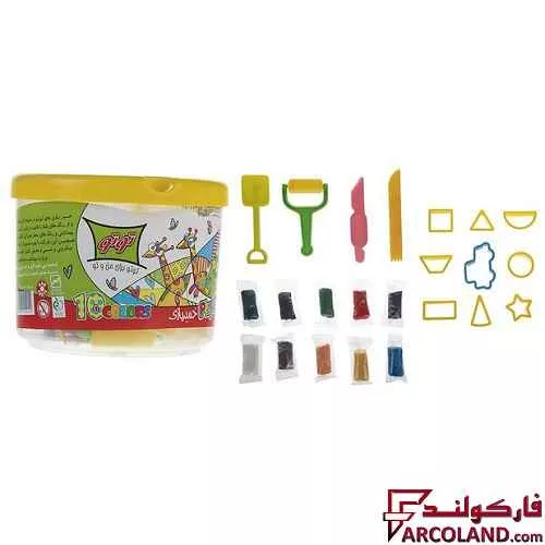 خرید اینترنتی و قیمت خمیر بازی سطلی 10 رنگ توتو مدل Toto 1202