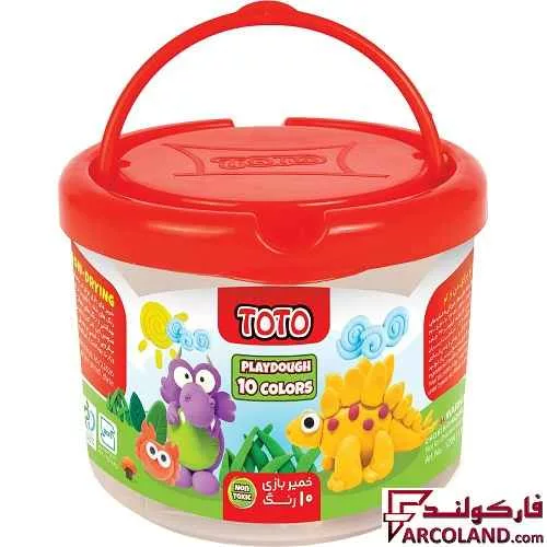 خمیر بازی سطلی 10 رنگ توتو مدل Toto 1202