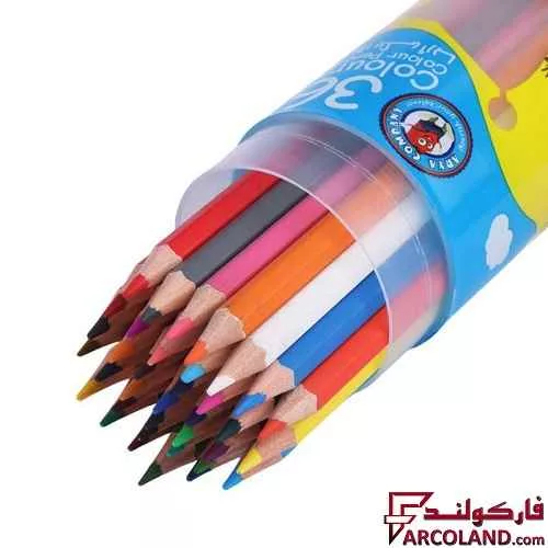 خرید اینترنتی و قیمت مداد رنگی 36 رنگ آریا جعبه استوانه ای کد Arya 3053