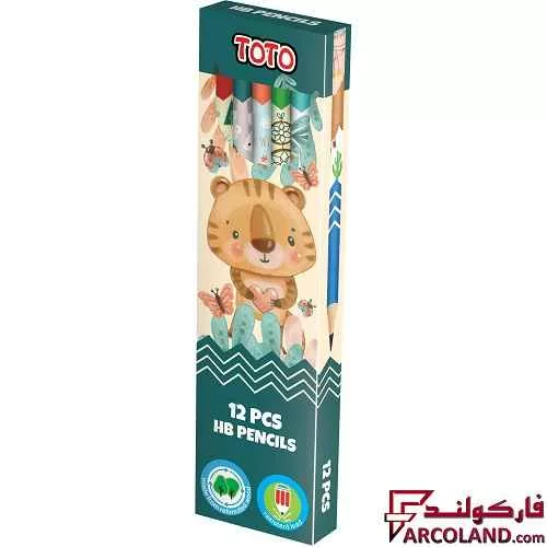 مداد مشکی طرح دار توتو مدل Toto 2058 بسته 12 عددی