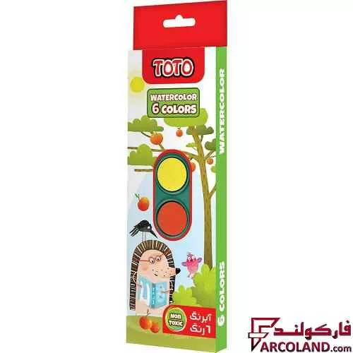آبرنگ 6 رنگ توتو مدل Toto 5111