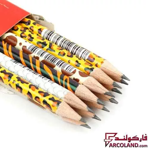 خرید اینترنتی و قیمت مداد مشکی طرح دار آریا مدل Arya 3045 بسته 12 عددی