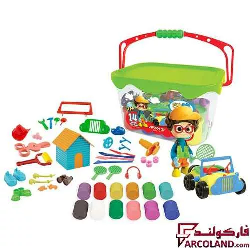 خرید اینترنتی و قیمت خمیر بازی سطلی 14 رنگ آریا مدل لیا کوچولو کد Arya Little Lia 1026