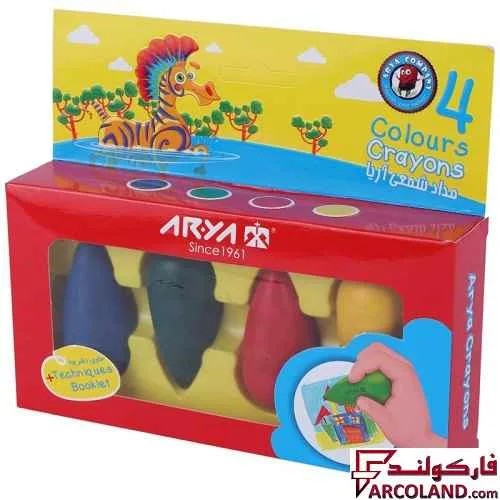 مداد شمعی 4 رنگ آریا مدل کرایون دوکی Arya Crayons 2050