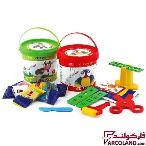خرید اینترنتی و قیمت خمیر بازی سطلی 6 رنگ آریا مدل Arya 1059