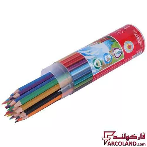 خرید اینترنتی و قیمت مداد رنگی 24 رنگ آریا جعبه استوانه ای کد Arya 3055