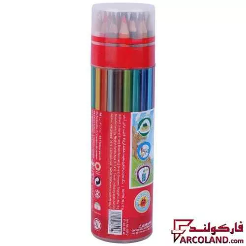 خرید اینترنتی و قیمت مداد رنگی 24 رنگ آریا جعبه استوانه ای کد Arya 3055