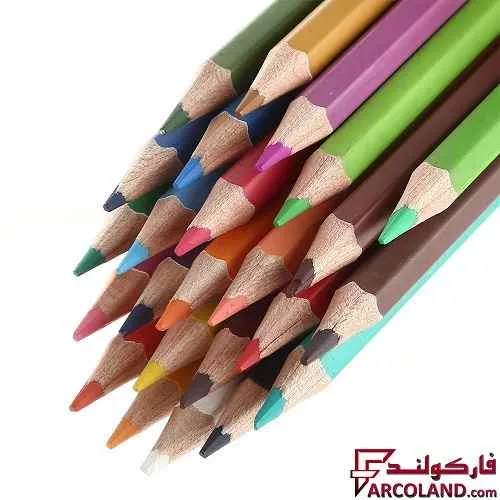 خرید اینترنتی و قیمت مداد رنگی 24 رنگ آریا جعبه استوانه ای کد Arya 3055